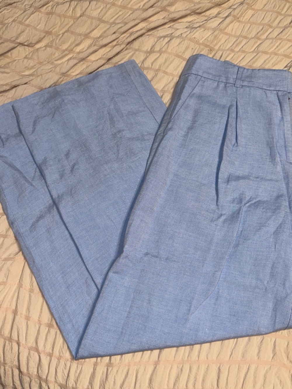 Women’s Loft linen Light Blue Pleated Dress Pants